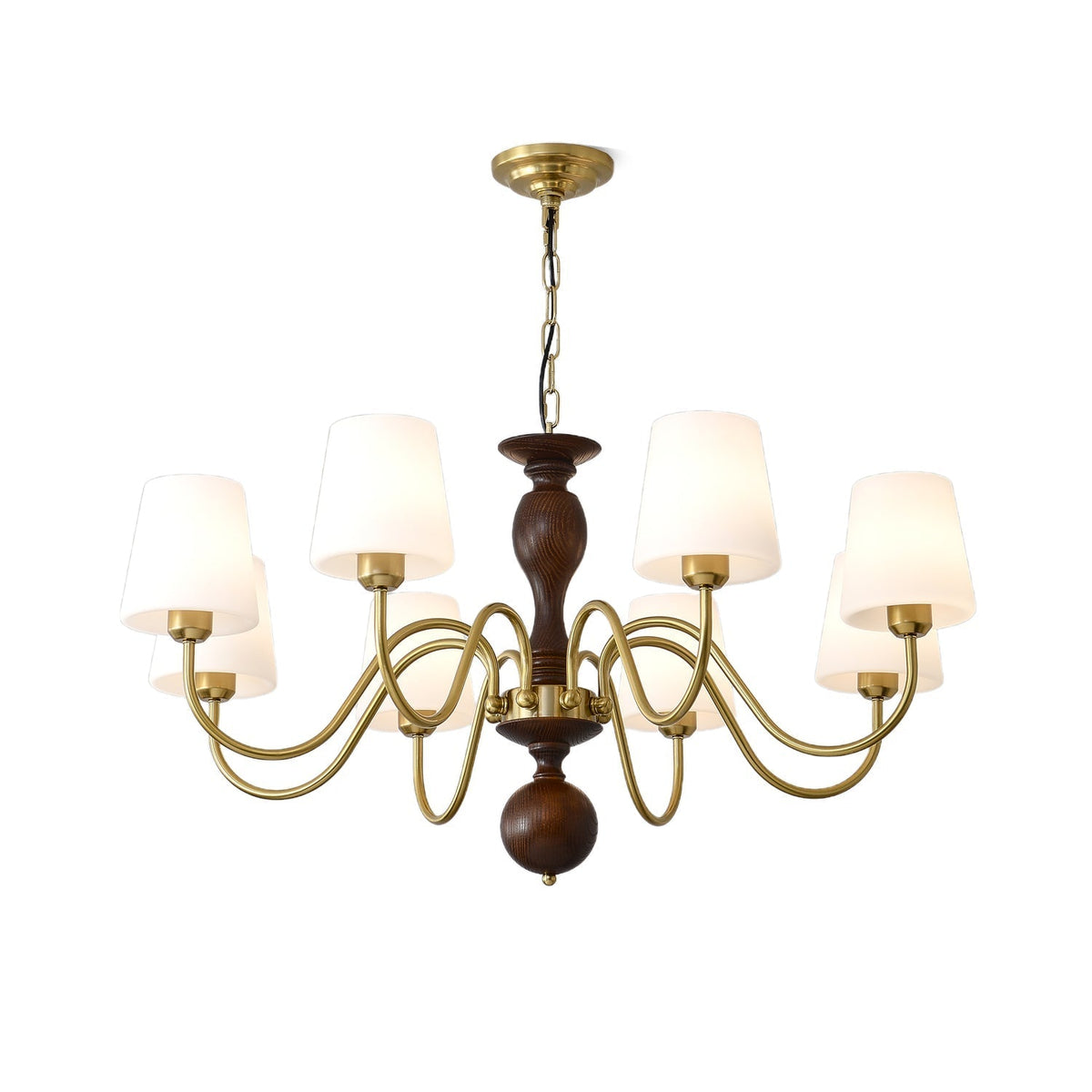 Vivena Kronleuchter Messing Holz Rustikaler Vintage-Stil