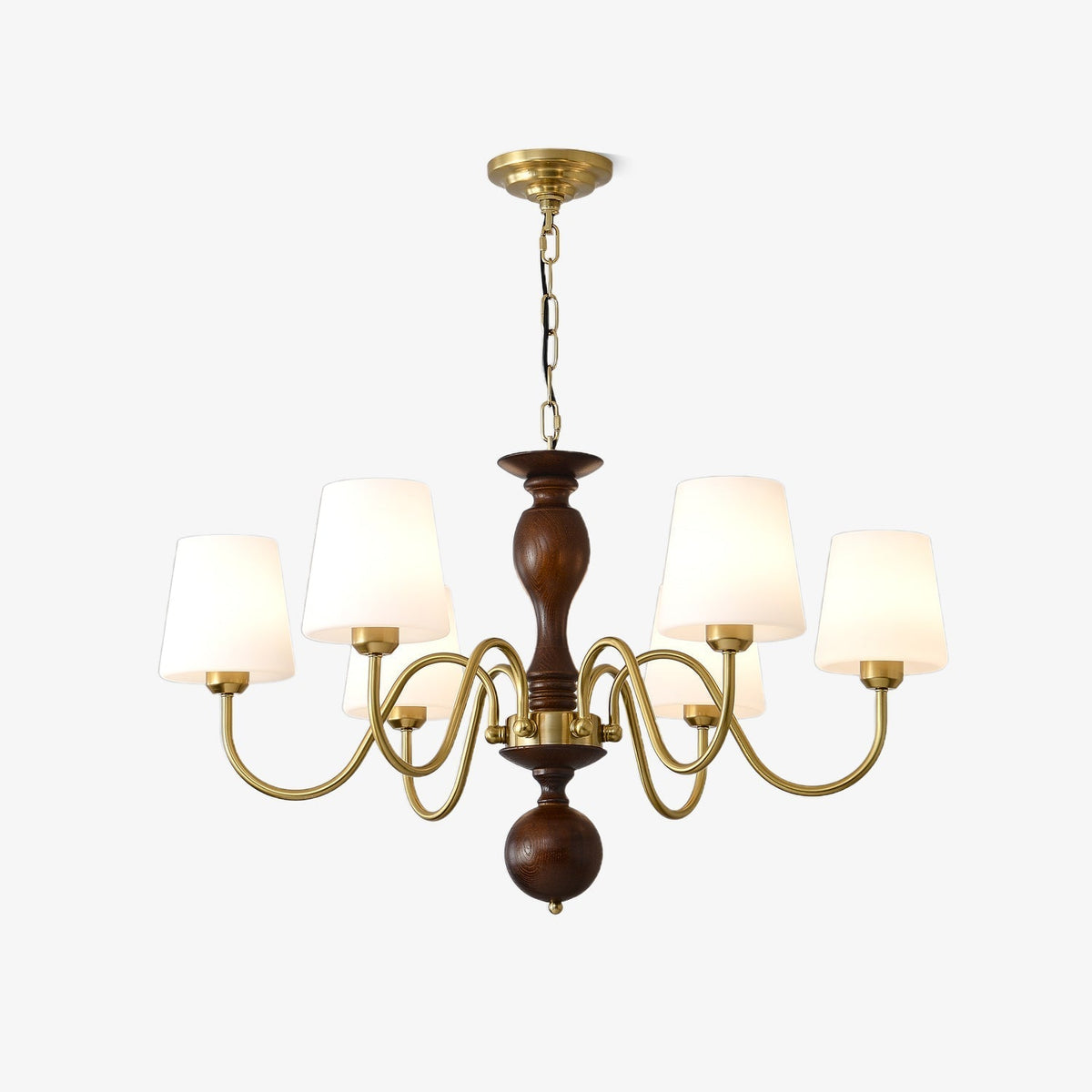 Vivena Kronleuchter Messing Holz Rustikaler Vintage-Stil