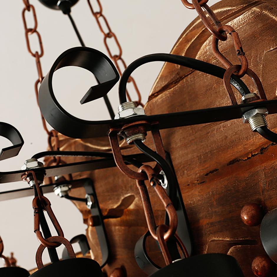 Elvisette Pendelleuchte Gitarrenform aus Holz im Vintage-Stil