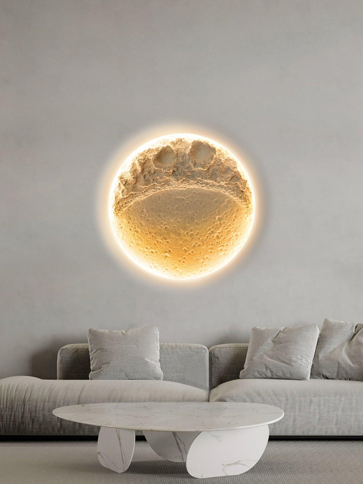 Elaisaine Wandleuchte Gips Mond