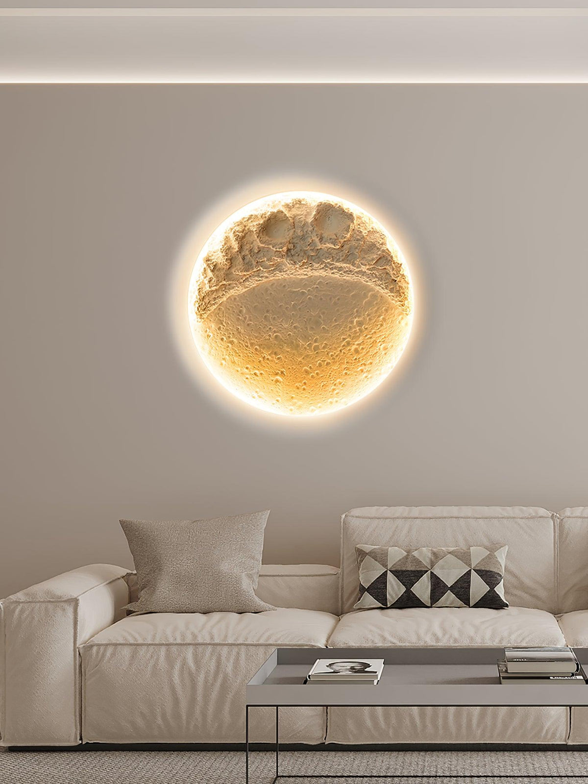 Elaisaine Wandleuchte Gips Mond