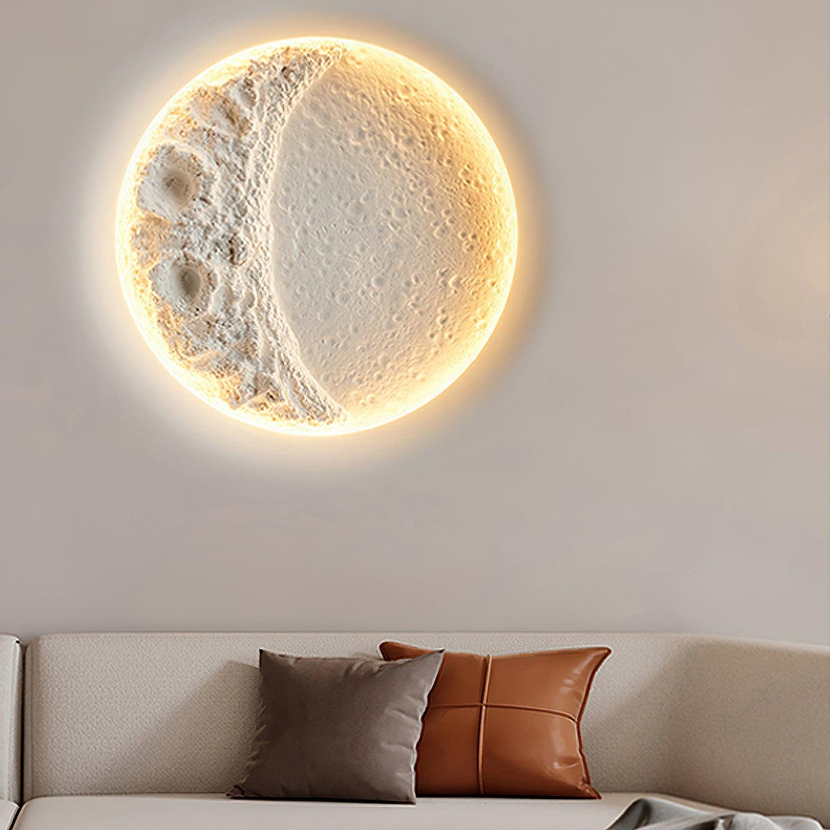Elaisaine Wandleuchte Gips Mond