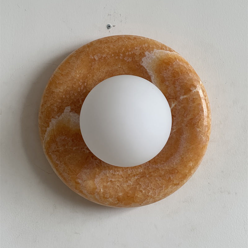 Renisenne Wandleuchte aus gelbem Onyx
