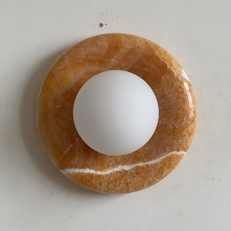 Renisenne Wandleuchte aus gelbem Onyx
