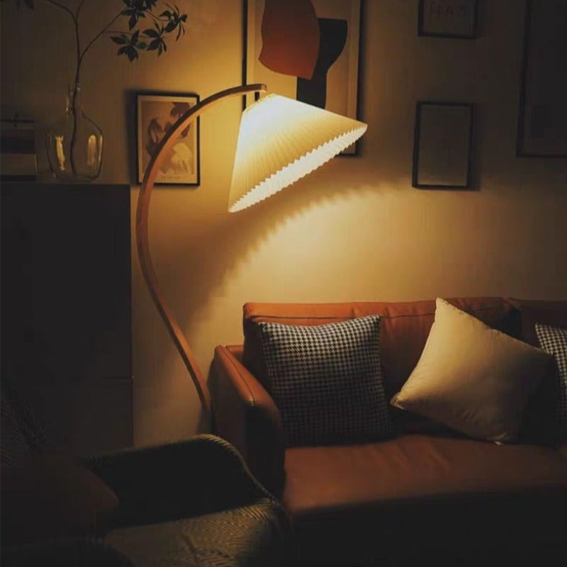 Muto Einzigartige LED Stehlampe Holz Metall Wohnzimmer
