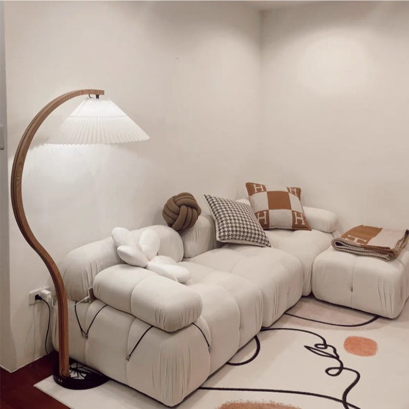 Muto Einzigartige LED Stehlampe Holz Metall Wohnzimmer