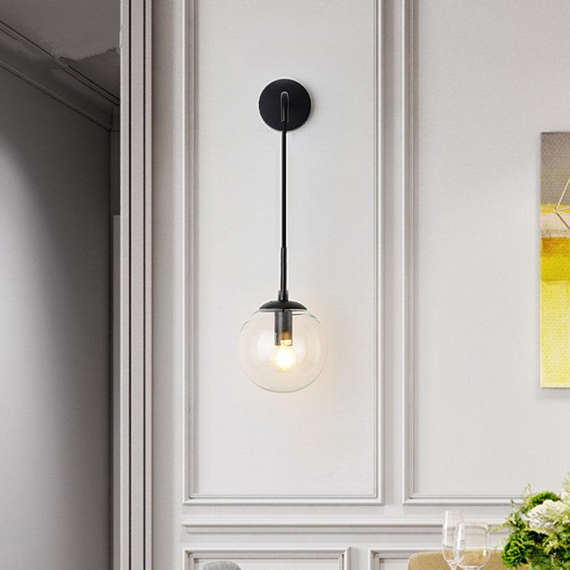 Valentina Modern LED Wandleuchten Innen Schwarz Ess/Wohnzimmer Glas