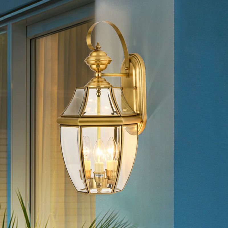 Silva LED Vintage Laterne Wandleuchte Gold, Außen, Metall