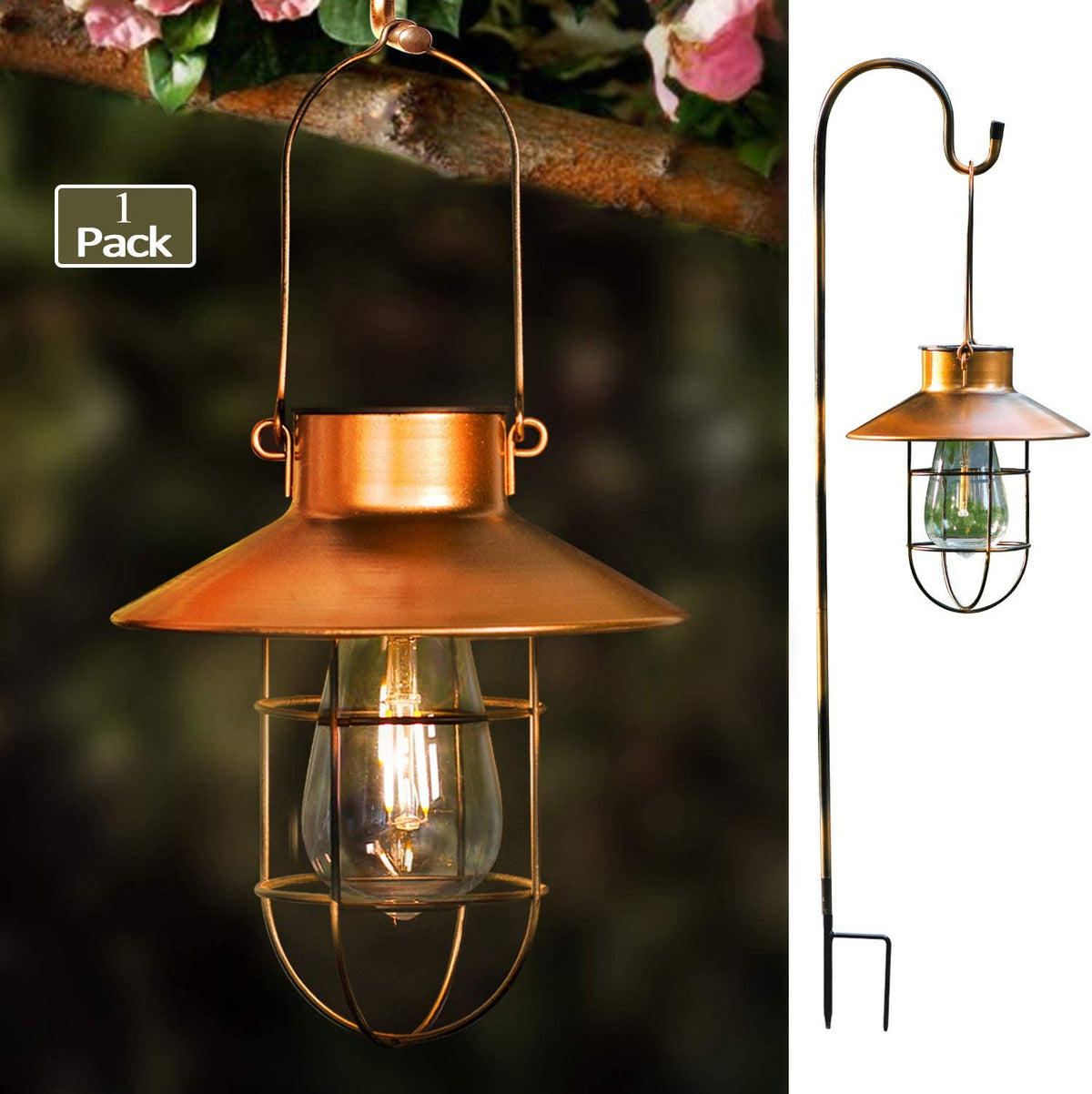 Shepherd Hook Laterne Hängendes Solarlicht
