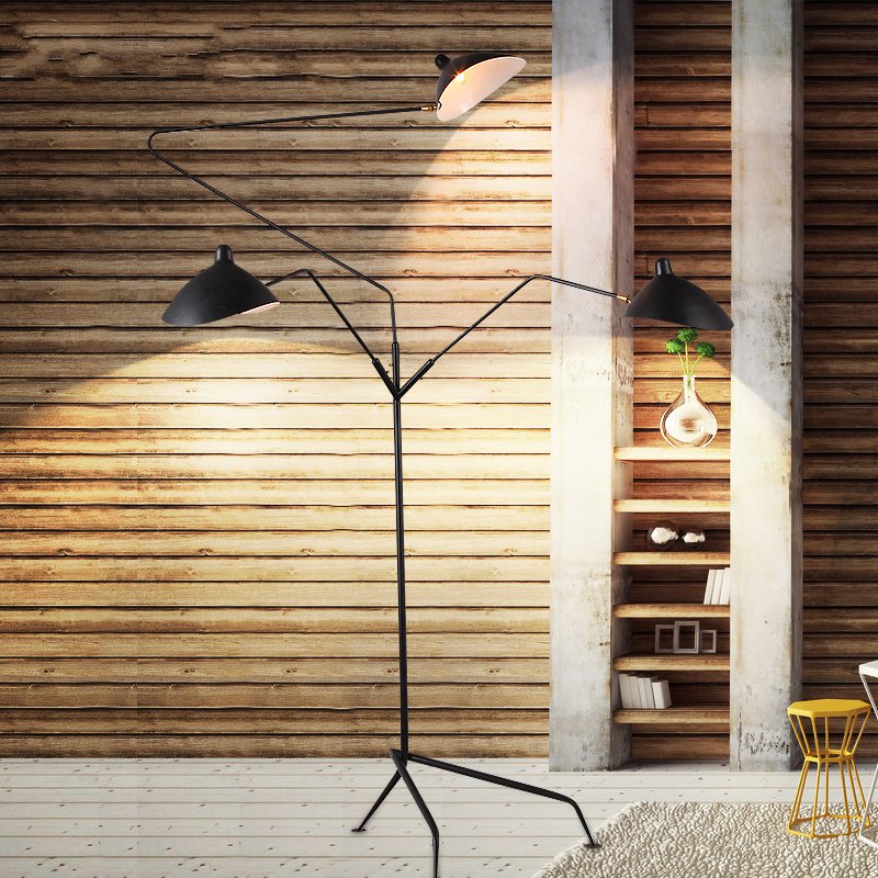 Arisha Stehlampe Bauhaus Schwarz Wohn/Schlafzimmer Dimmbar  Modern LED