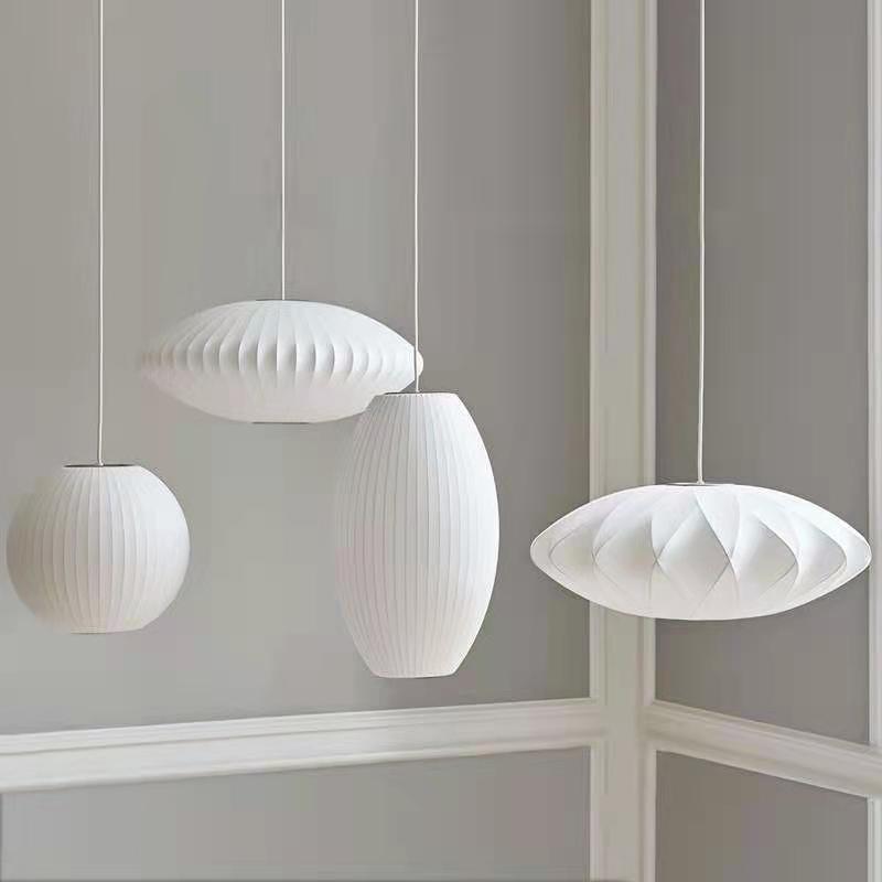 Ritta Modern LED Pendelleuchte Weiß Wohnzimmer/Esstisch Metall&Stoff