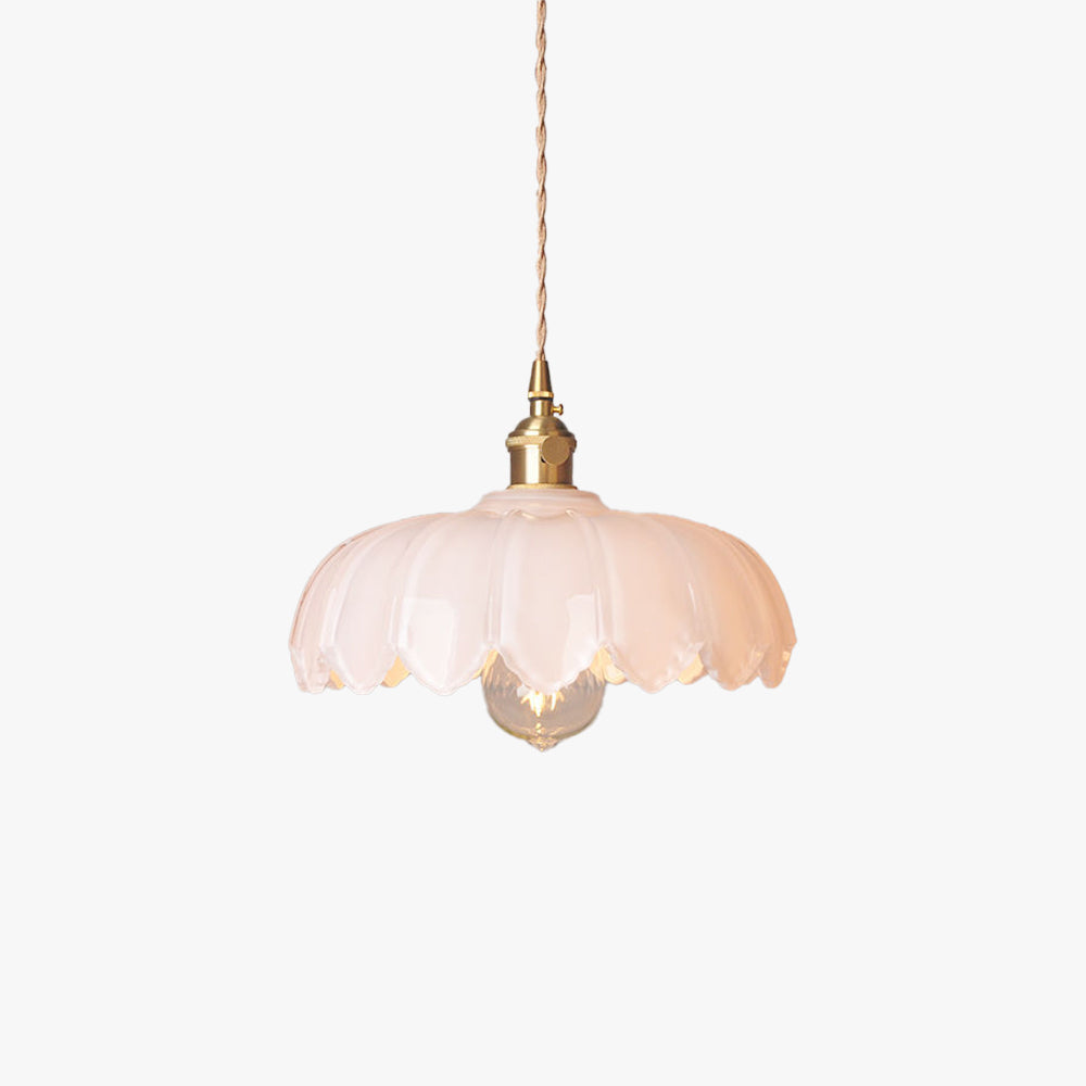 Valentina Retro LED Pendelleuchte Glas/Metall Blume Esszimmer