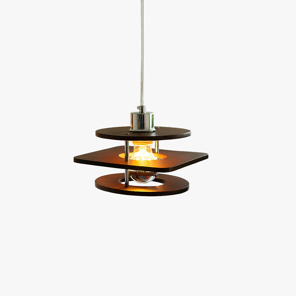 Valentina Vintage LED Pendelleuchte Metall/Walnuss Ess/Schlafzimmer