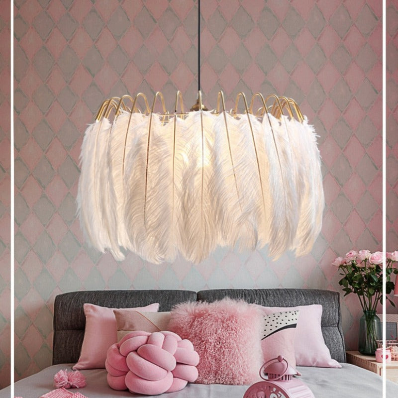 O'Moore Modern LED Pendelleuchte Schwarz/Weiß Wohnzimmer Metall/Feder