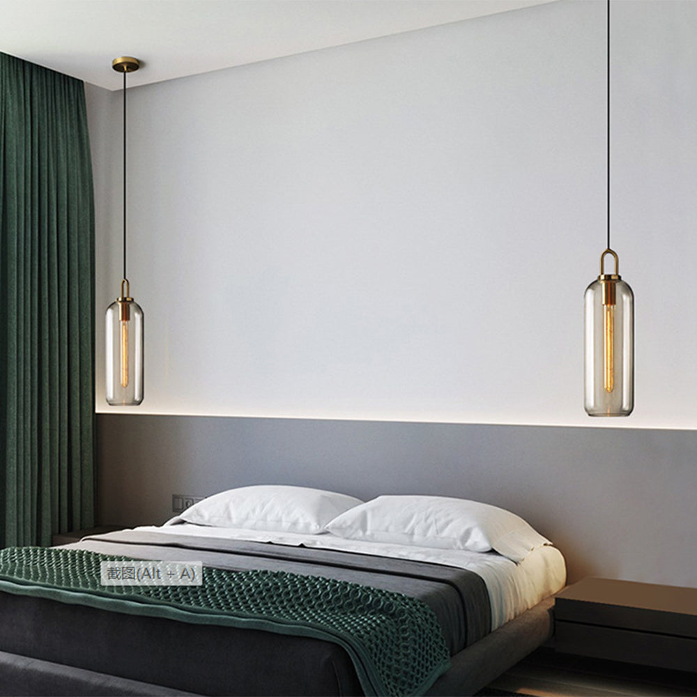 Valentina Industriale LED Pendelleuchte Gold/Schwarz Schlaf/Wohnzimmer Glas