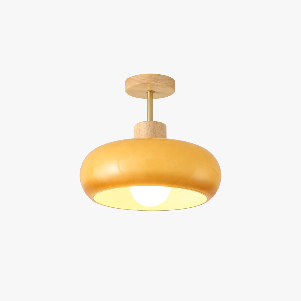 Arisha Modern LED Deckenleuchte Holz Glas Schlafzimmer Arbeitszmmer Flur