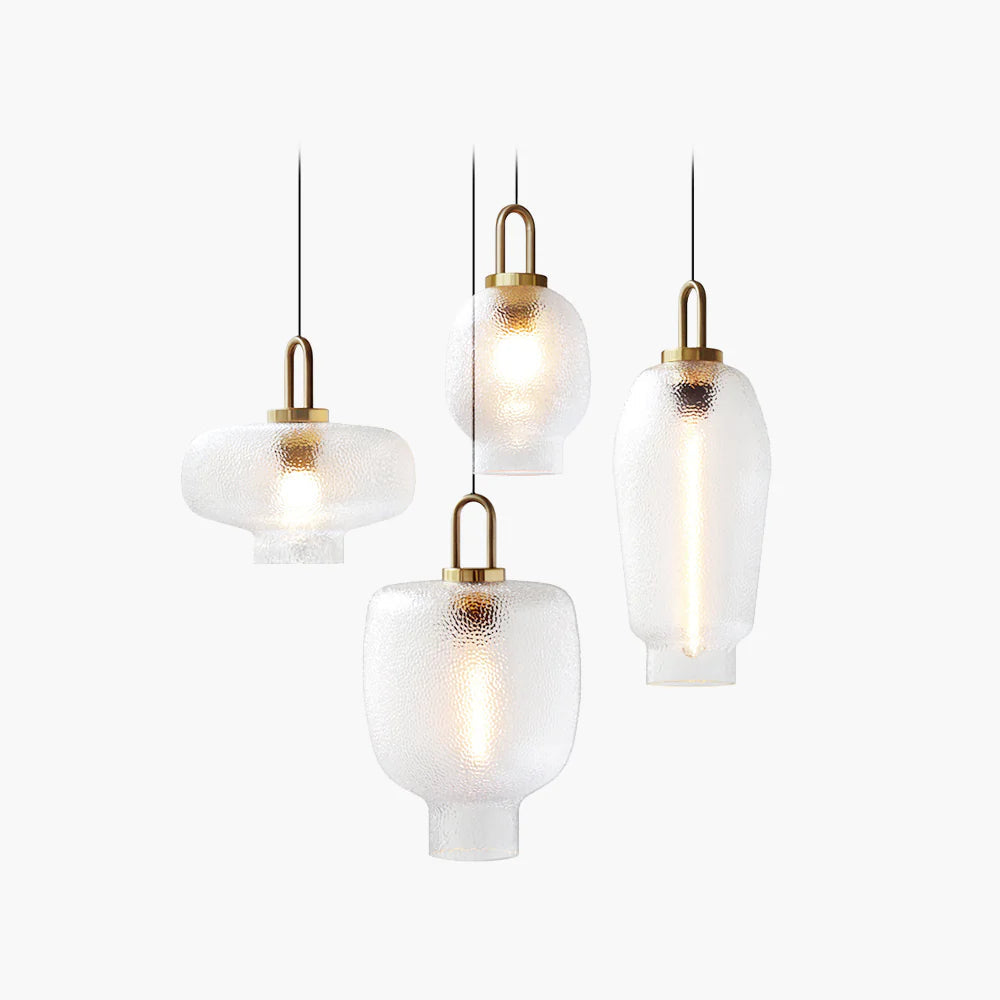 Valentina Minimalistische Metall/Glas Pendelleuchte, Wohnzimmer, LED
