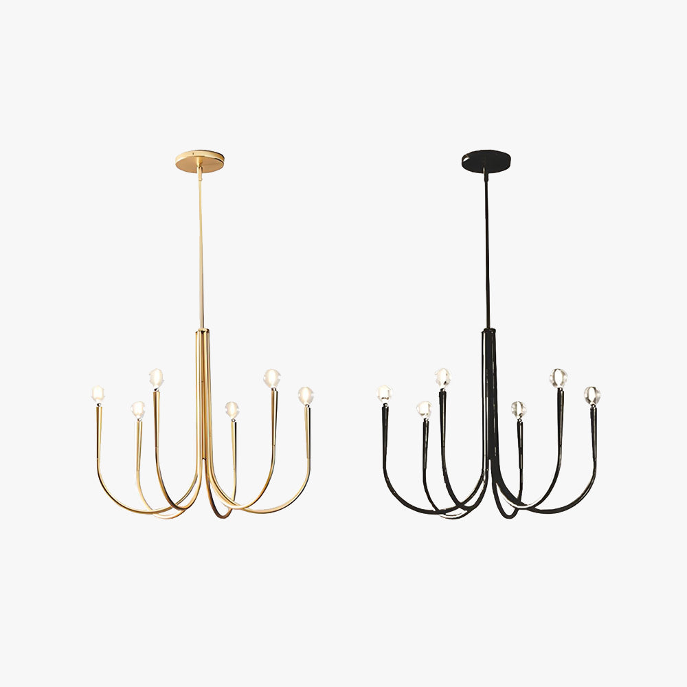 Valentina Moderner, minimalistischer KronleuchterEsszimmer, Schwarz/Gold