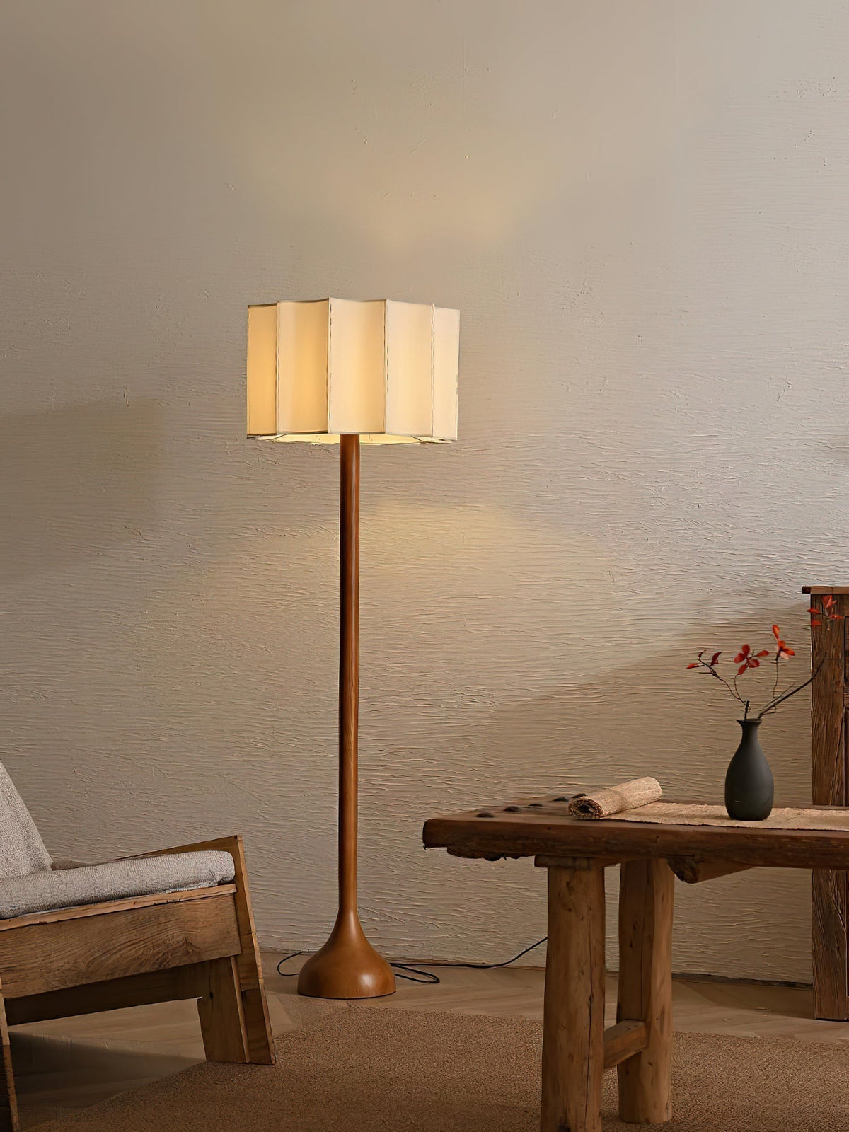Bexi Minimalistische Stehleuchte aus Holz