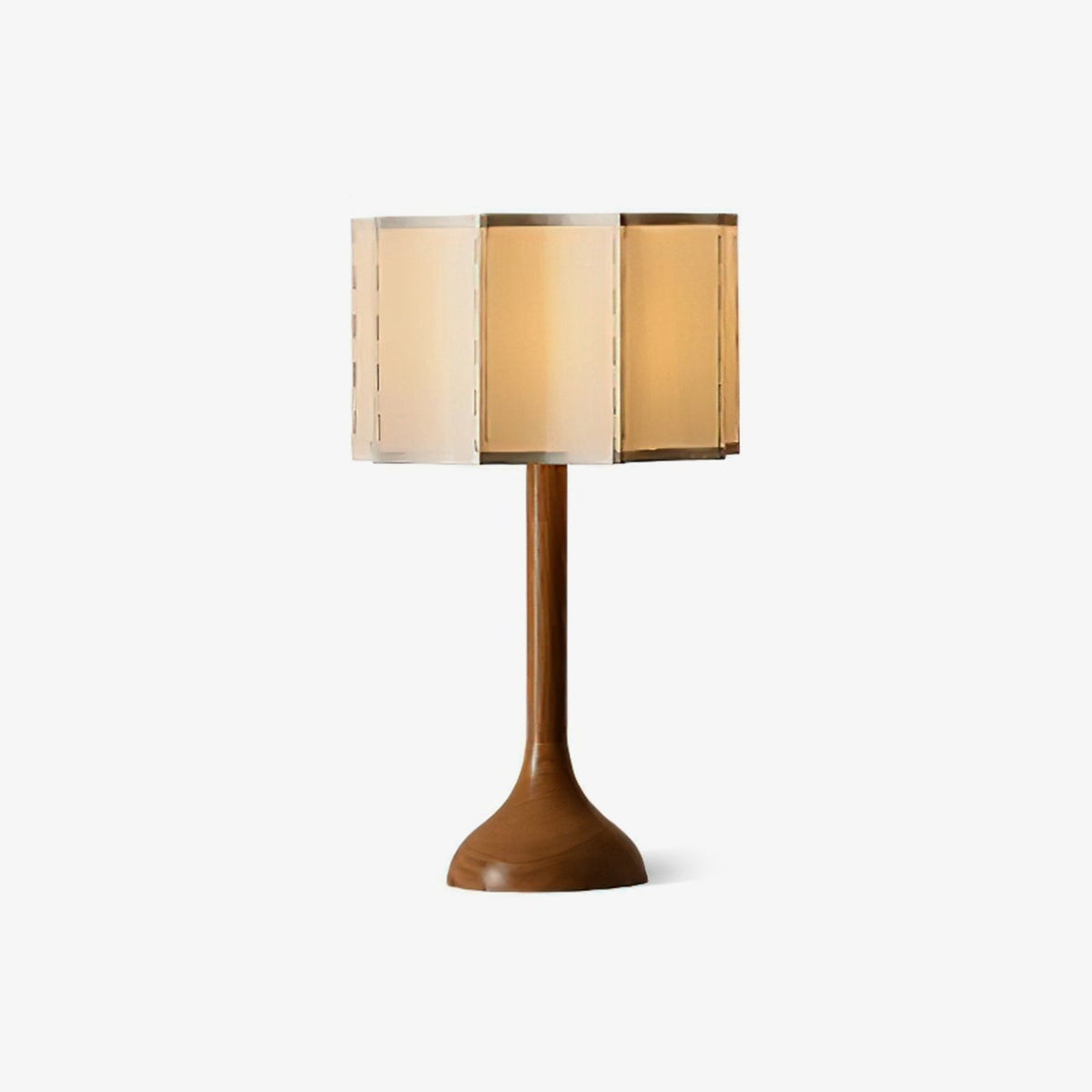 Livenq Tischleuchte aus Holz und Stoff im Retro-Stil