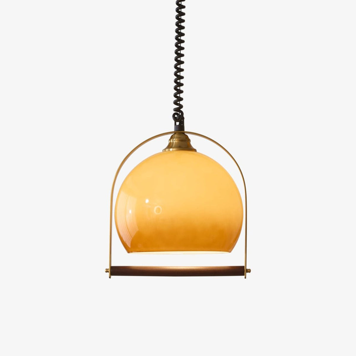 Halcyon zeitgenössische minimalistische Bogen-Holz-Pendelleuchte