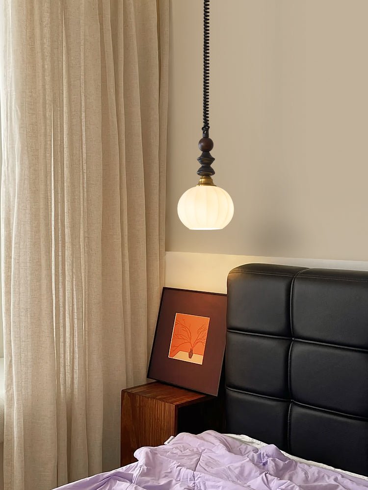 Halcyon zeitgenössische minimalistische Bogen-Holz-Pendelleuchte