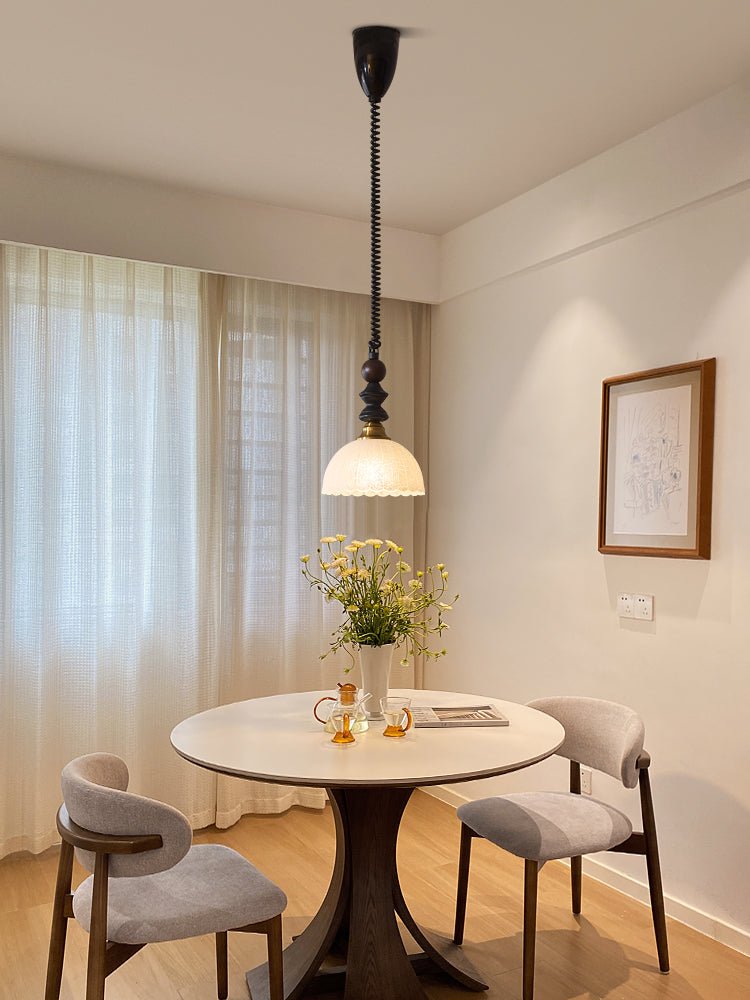 Halcyon zeitgenössische minimalistische Bogen-Holz-Pendelleuchte