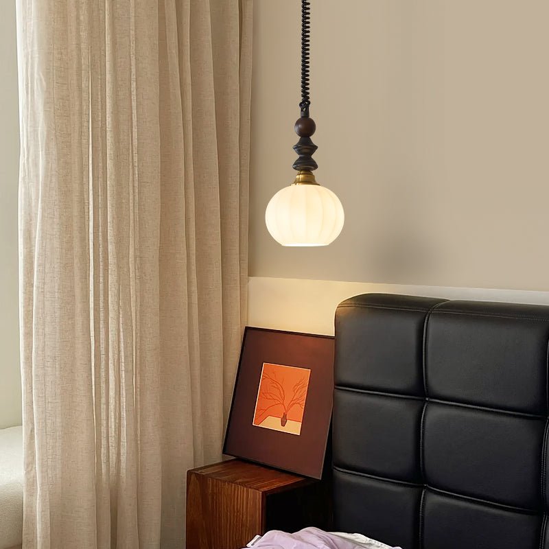 Halcyon zeitgenössische minimalistische Bogen-Holz-Pendelleuchte