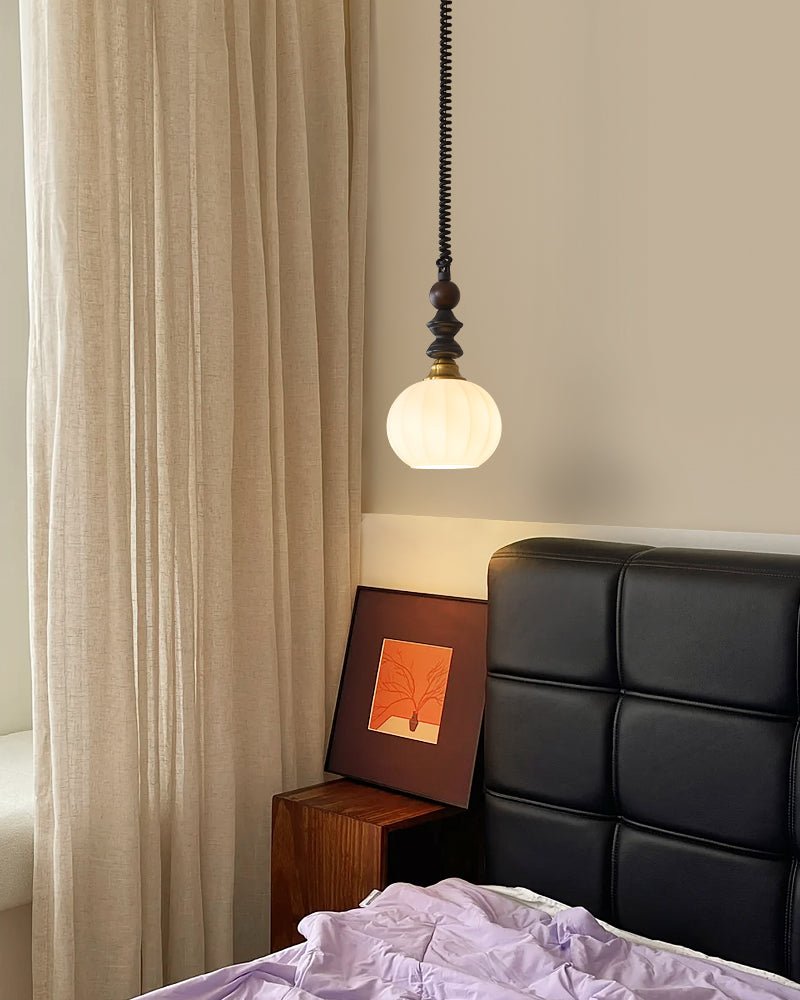 Halcyon zeitgenössische minimalistische Bogen-Holz-Pendelleuchte