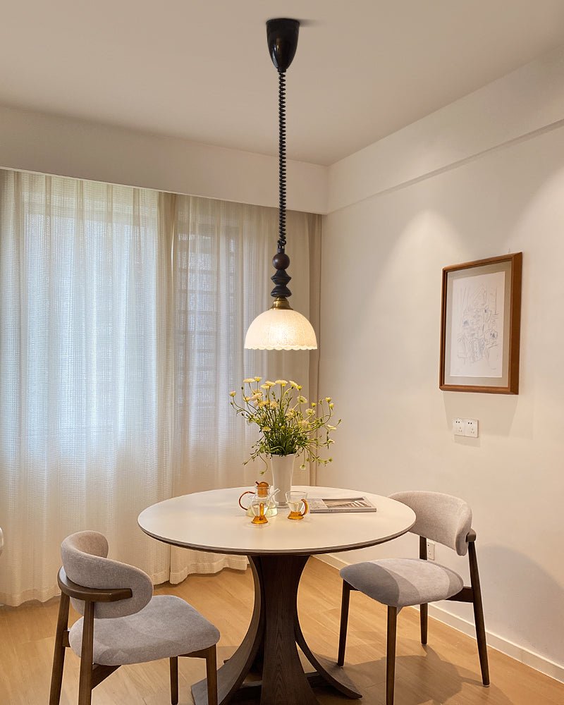 Halcyon zeitgenössische minimalistische Bogen-Holz-Pendelleuchte