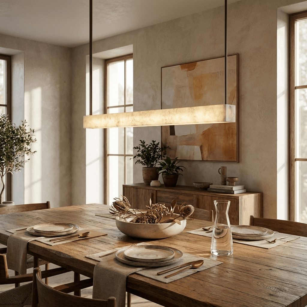 Niveraine Alabaster lineare Pendelleuchte