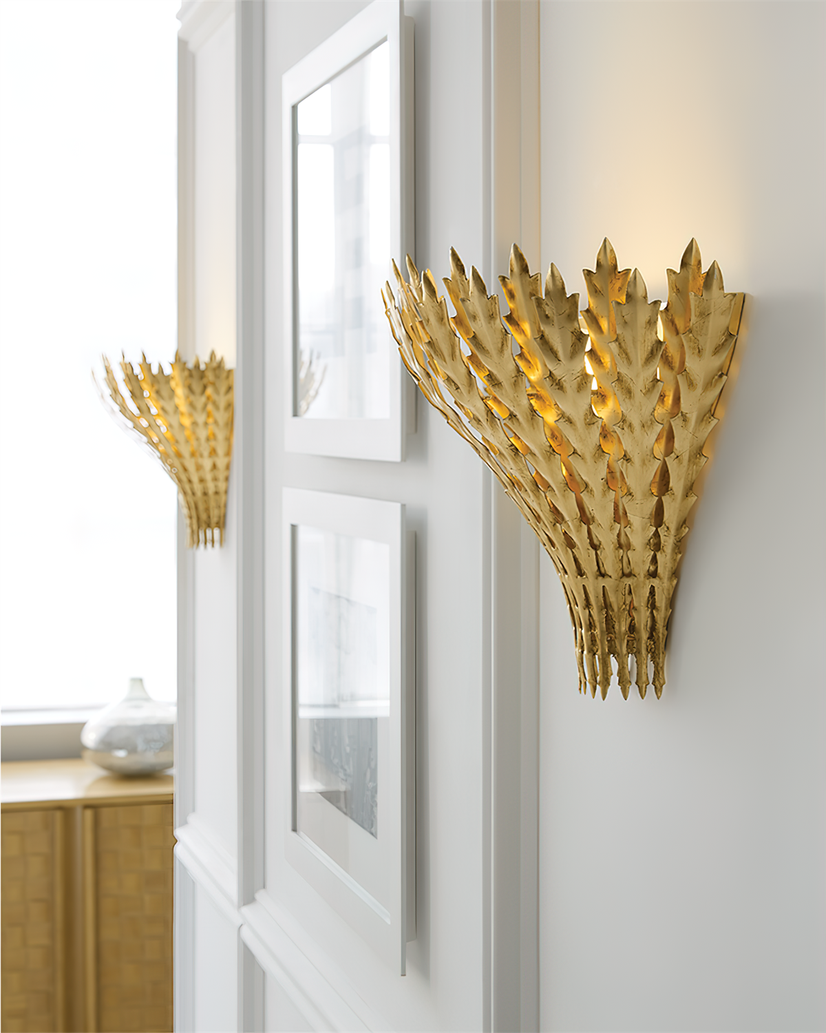 Hampton Wandleuchte Handgefertigtes Blatt-Motiv Eleganz