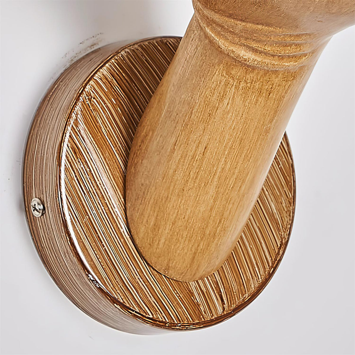 Wandleuchte Polymer Körper Handform Kugelschirm Holzmaserung