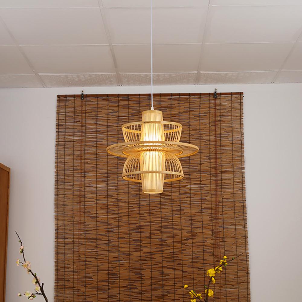 Gsplen Handmade Sigyn Bambus-Pendelleuchte