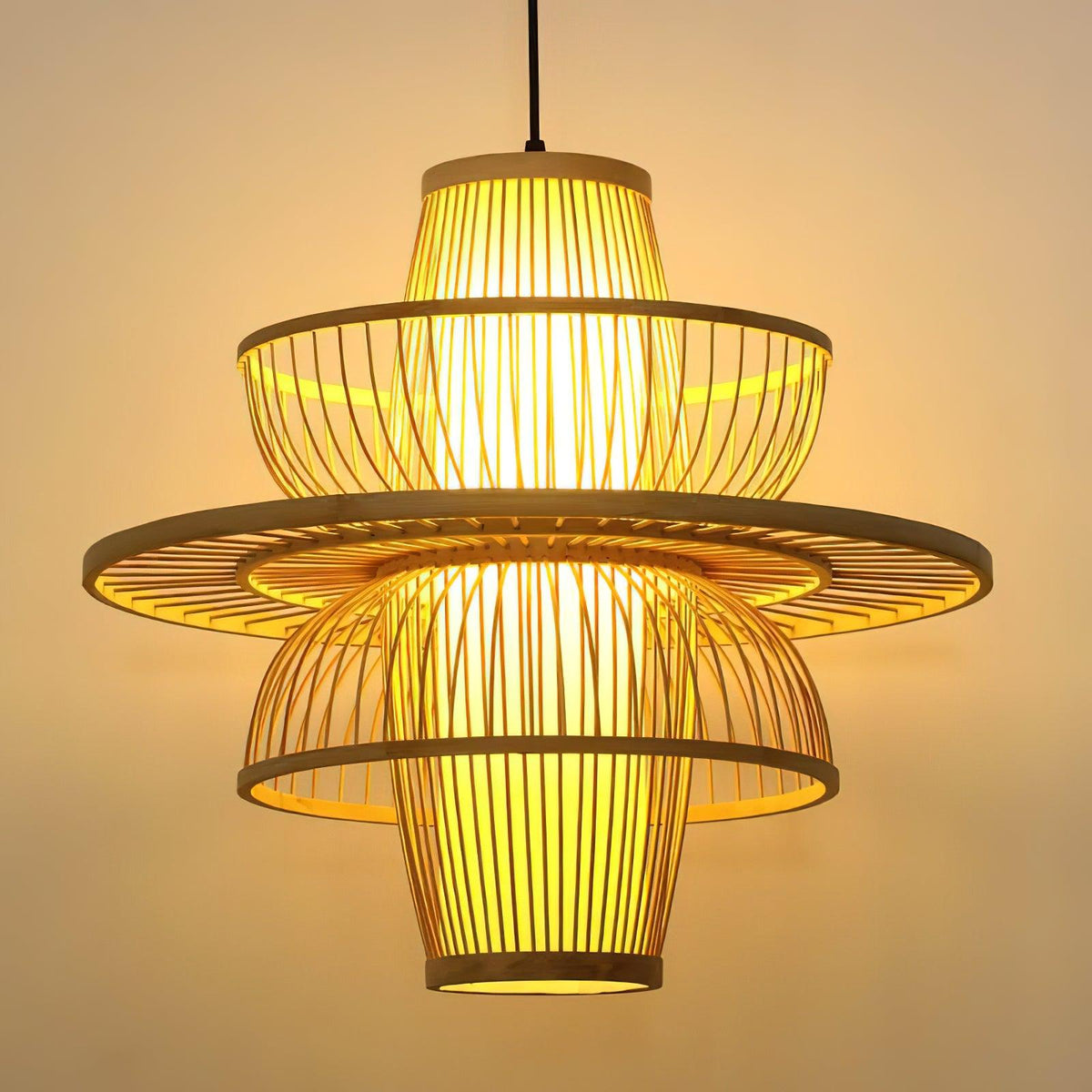 Gsplen Handmade Sigyn Bambus-Pendelleuchte