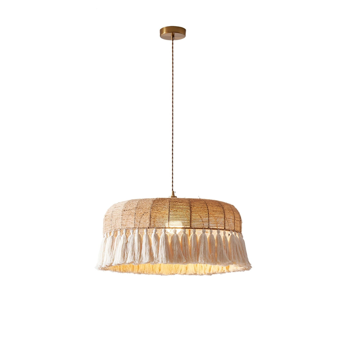 Boho Handgewebte Jute-Pendelleuchte