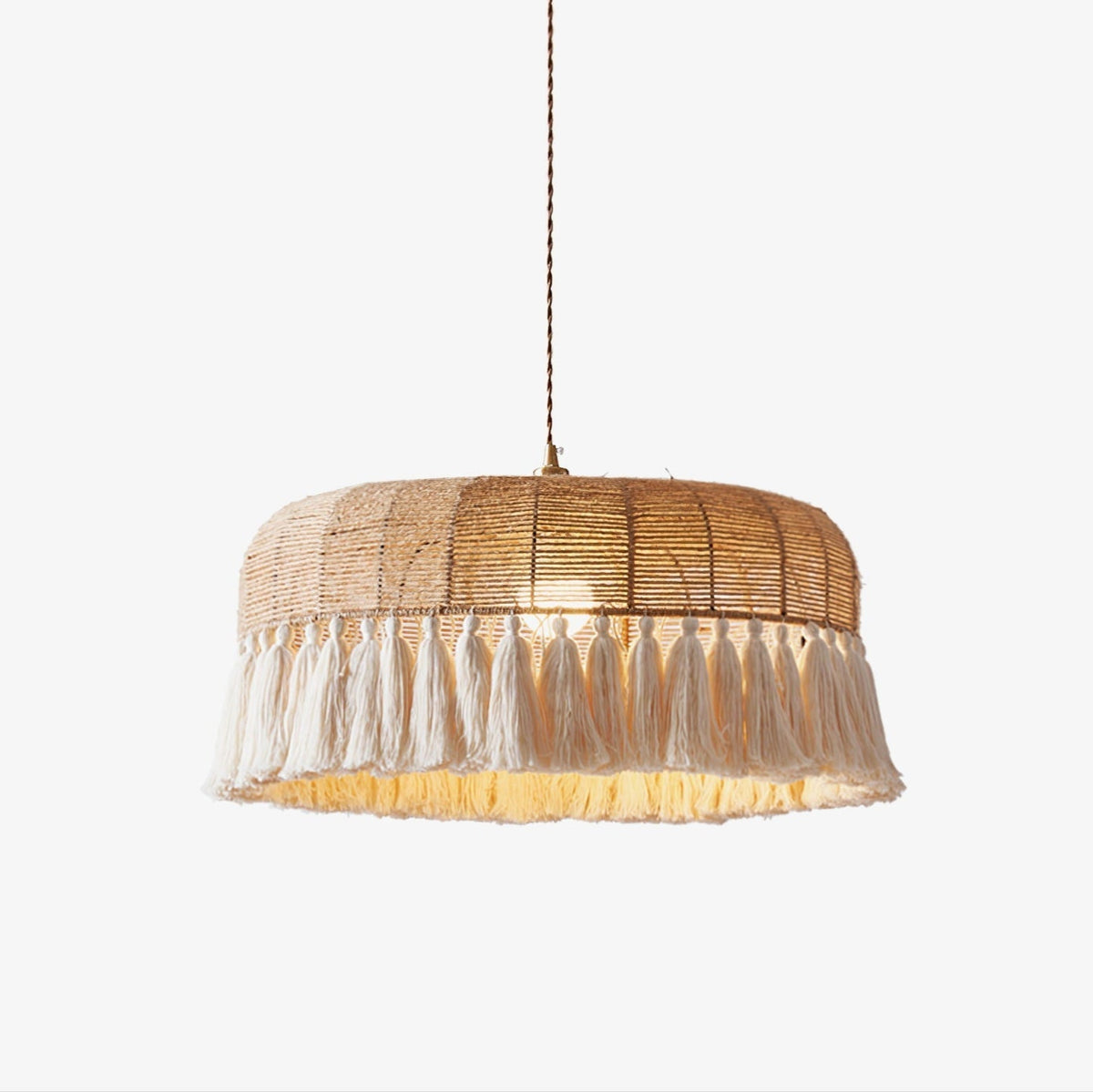 Boho Handgewebte Jute-Pendelleuchte