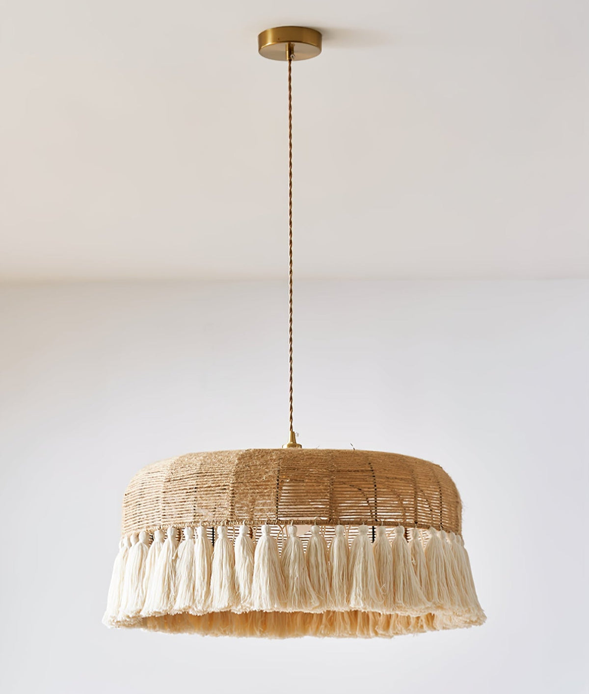 Boho Handgewebte Jute-Pendelleuchte