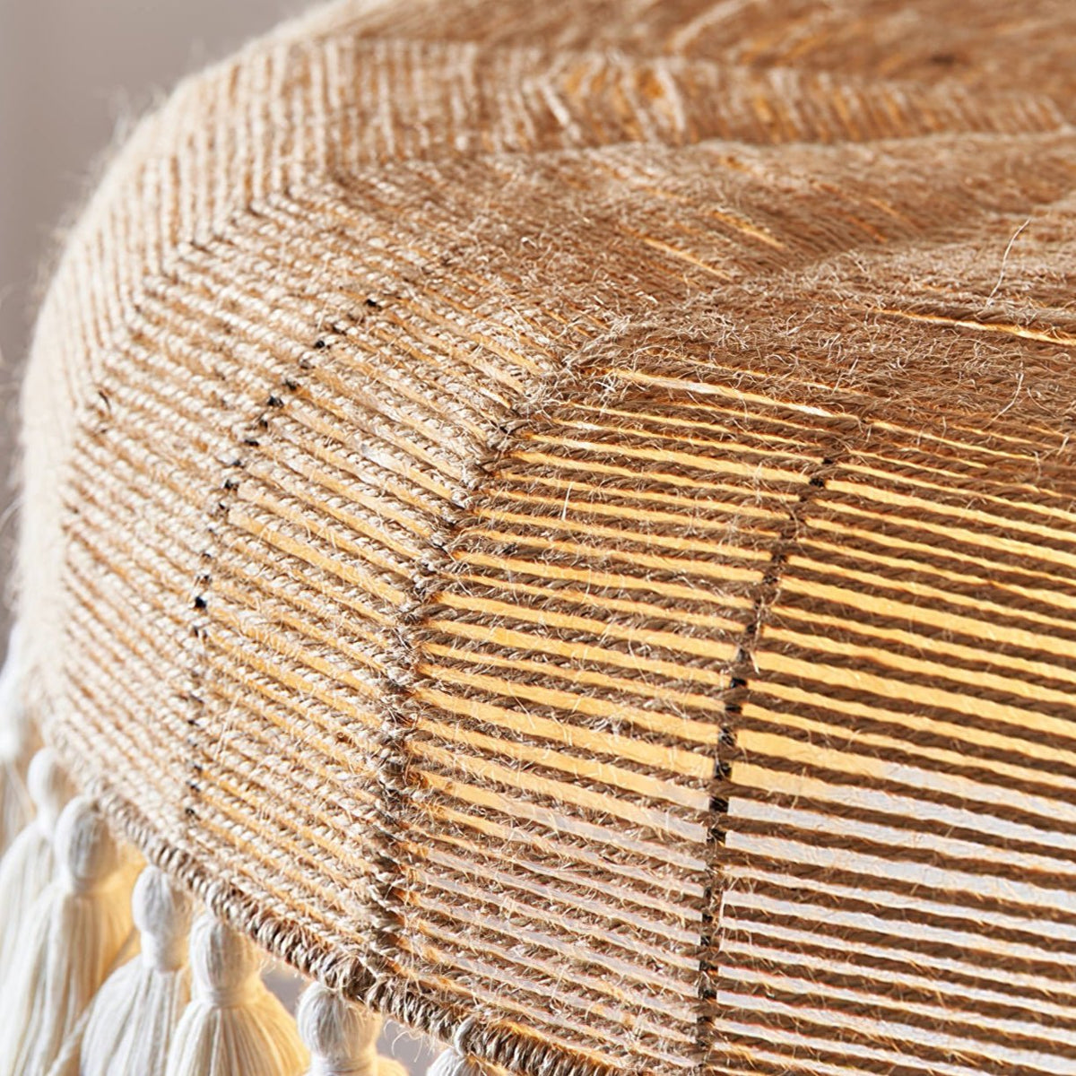 Boho Handgewebte Jute-Pendelleuchte