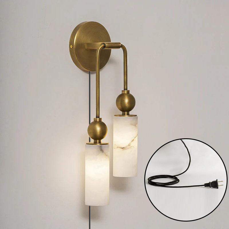 Eiraina Alabaster Wandleuchte mit Stecker