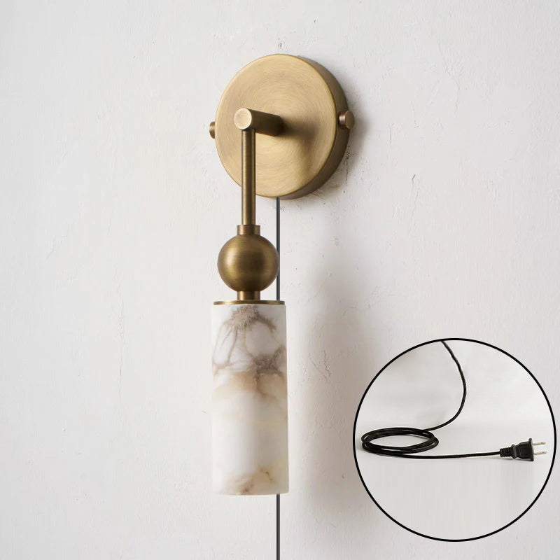 Eiraina Alabaster Wandleuchte mit Stecker