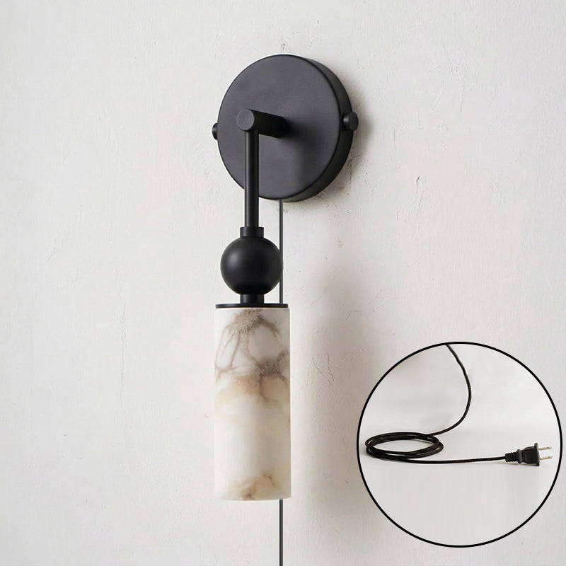 Eiraina Alabaster Wandleuchte mit Stecker