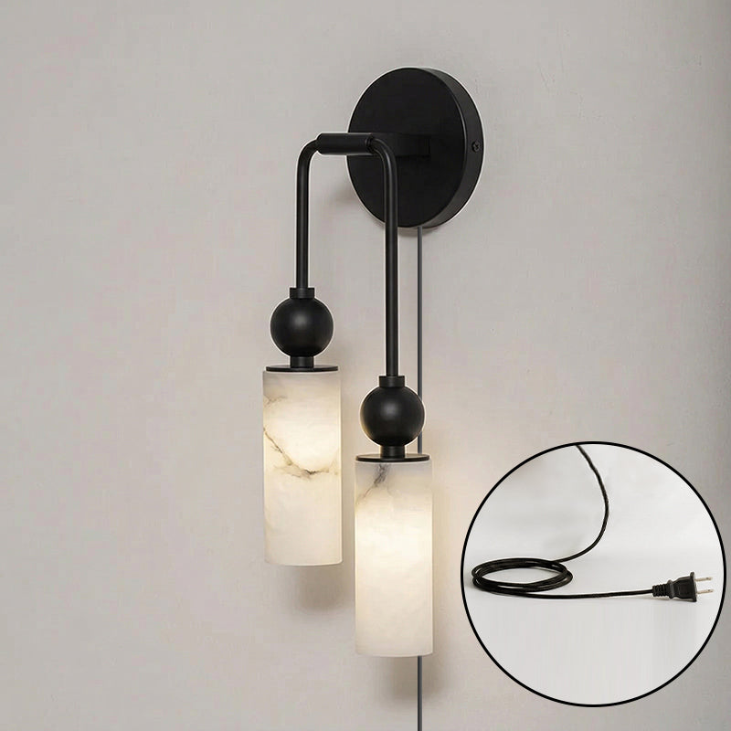 Eiraina Alabaster Wandleuchte mit Stecker