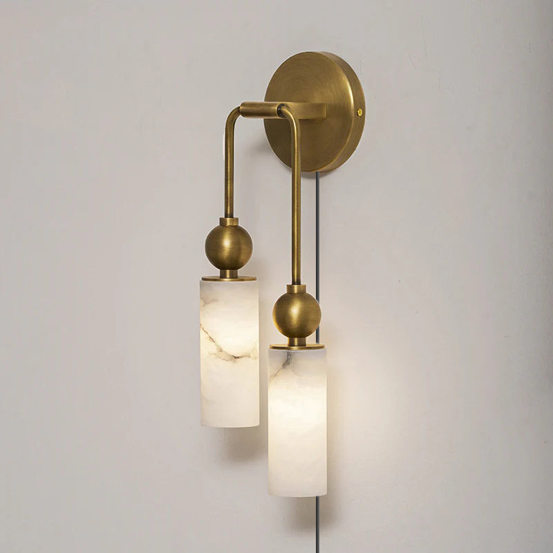 Eiraina Alabaster Wandleuchte mit Stecker