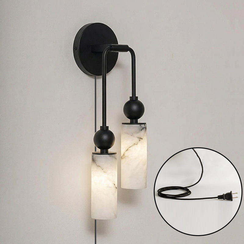 Eiraina Alabaster Wandleuchte mit Stecker