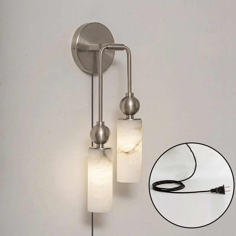 Eiraina Alabaster Wandleuchte mit Stecker
