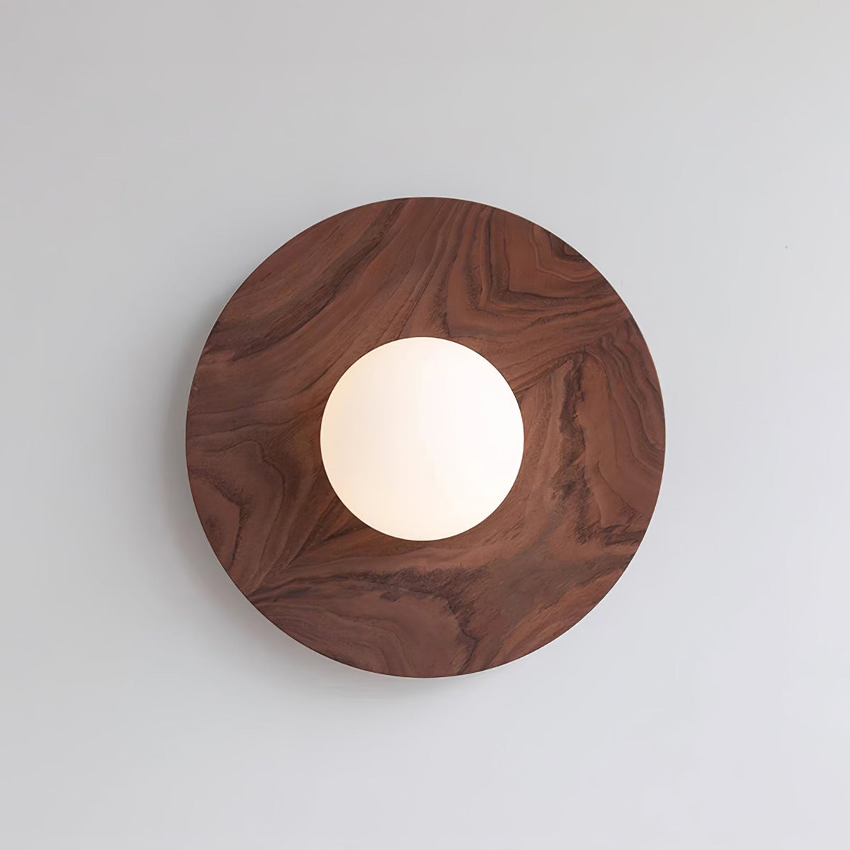 Eloza zeitgenössische minimalistische Wandleuchte aus Holz und Glas