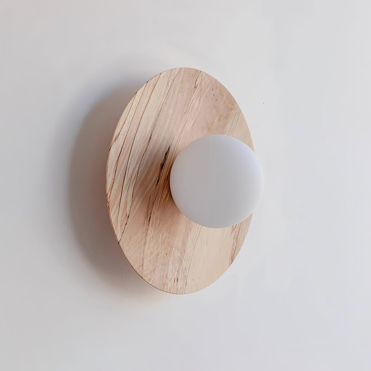 Eloza zeitgenössische minimalistische Wandleuchte aus Holz und Glas