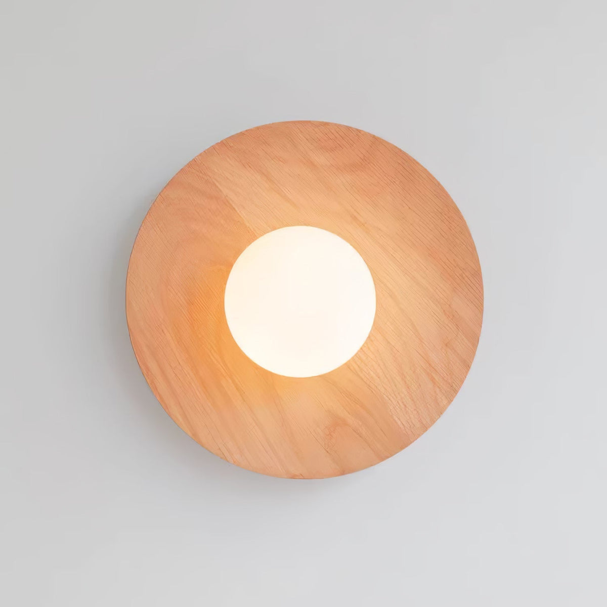 Eloza zeitgenössische minimalistische Wandleuchte aus Holz und Glas