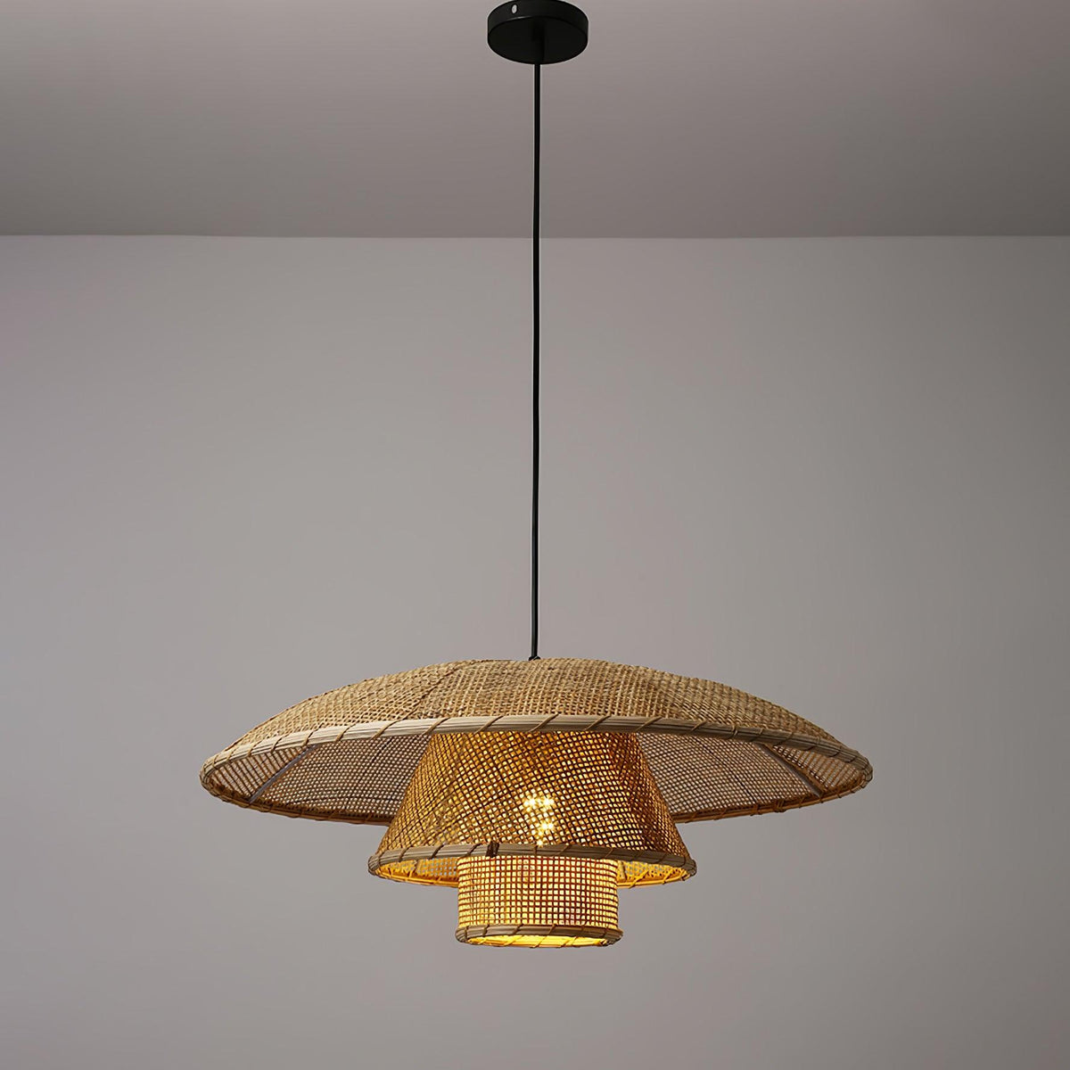 Arixu Rattan Vintage Pendelleuchte